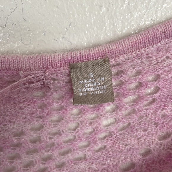 KNITTED & KNOTTED 100% Wool Blush Heathered Pink Scoop Neck Sweater, Size Small - Picture 3 of 7